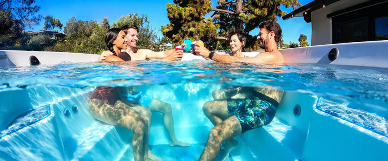 families in pool and spa home