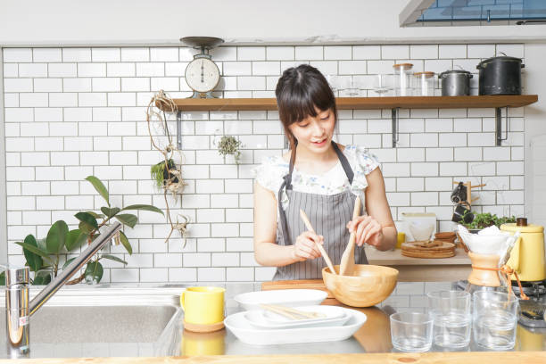Cooking young woman