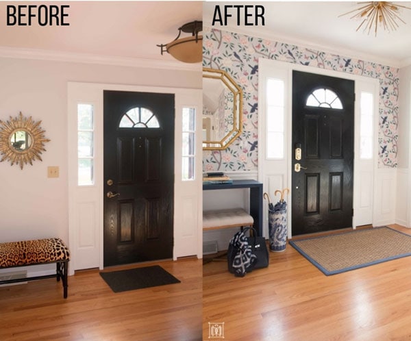 before-and-after-wainscoting-front-hall